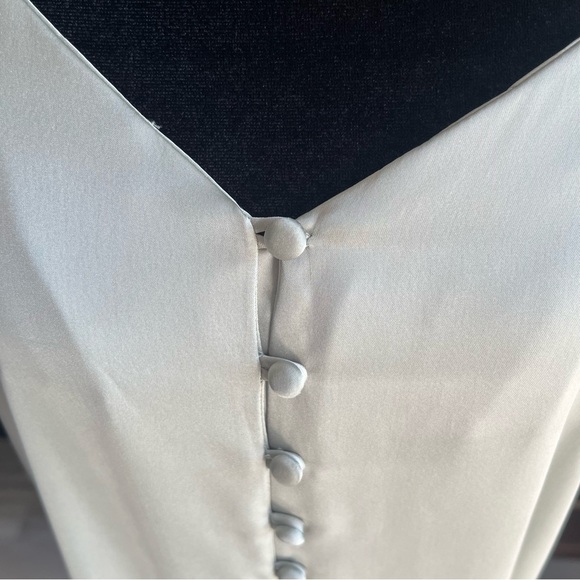 ZARA Sage Green Camisole Maxi Button Front slip dress - Picture 3 of 6